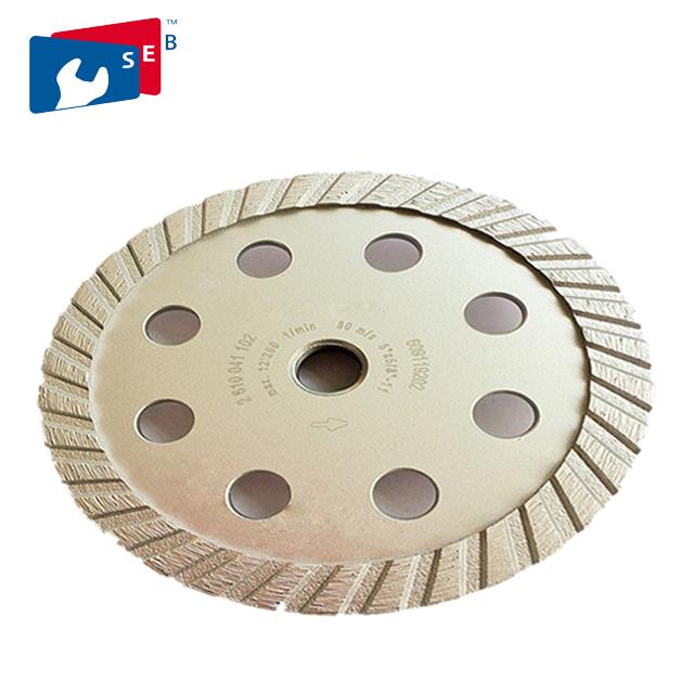Light Weight Turbo Stone Diamond Cup Wheel 5 Mm Segment Width Painted Color