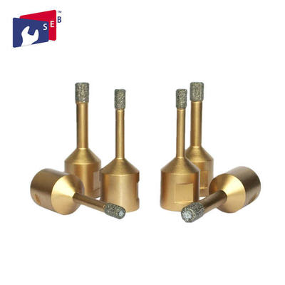 China Ceramic Vacuum Brazed Dry Diamond Core Drill Bits Golden Color With Wax Filling supplier