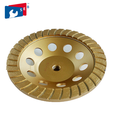 China 5 Inch Wet Grinding Cyclone Diamond Cup Wheel Painted Color Carbon Steel Body supplier
