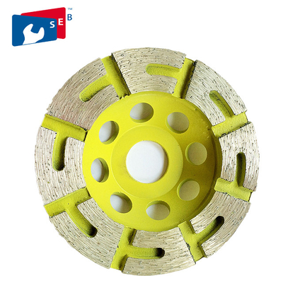 China Sintered T Shape Concrete Grinding Cup Wheel Double Row For Terrazzo Marble supplier