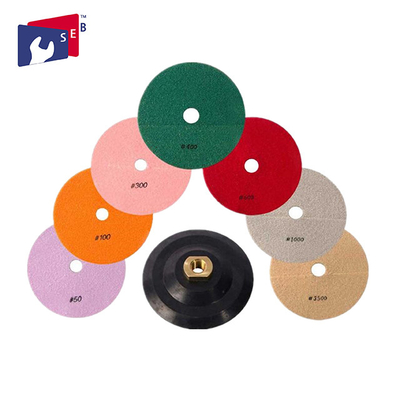 China 100 Mm Diamond Marble Polishing Pads Wear Resistant For Electric Polisher supplier