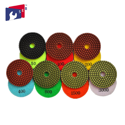 China 100mm Granite Diamond Polishing Pads 80 - 220 Mm For Buffing Marble Concrete supplier