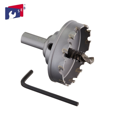China Durable 4 Inch Carbide Hole Saw Cutter , Metal Cutting Hole Saw With 3 Flat Shank supplier