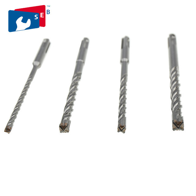 Rotary SDS MAX Hammer Drill Bits Cross Tip Sandblasting Finish Long