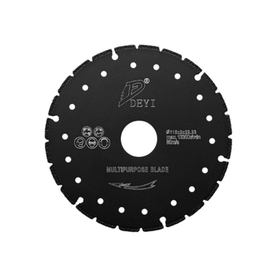 Deyi 2mm Thickness Diamond Saw Tools Black Cutting Discs Diameter 115mm