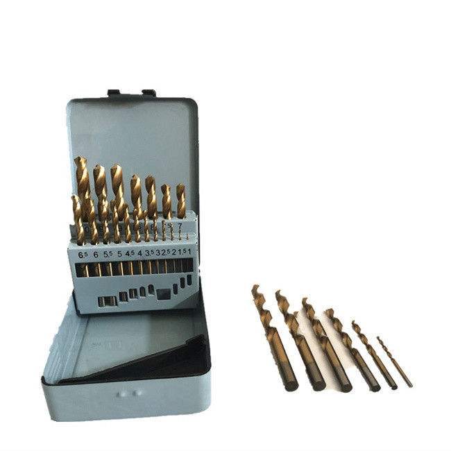 19pcs Set Titanium Twist Drill Bit Set High Speed Steel Dia 1-10mm