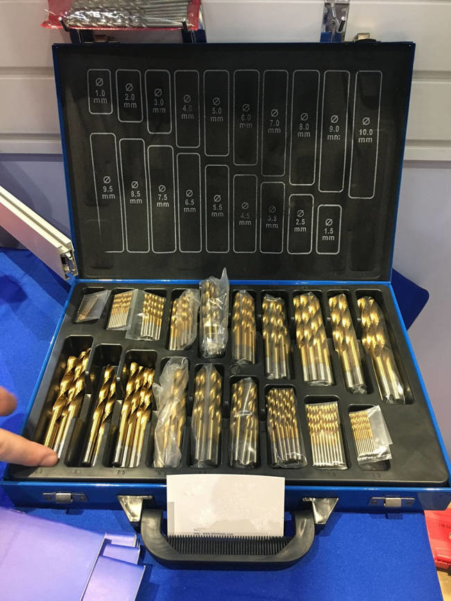 19pcs Set Titanium Twist Drill Bit Set High Speed Steel Dia 1-10mm